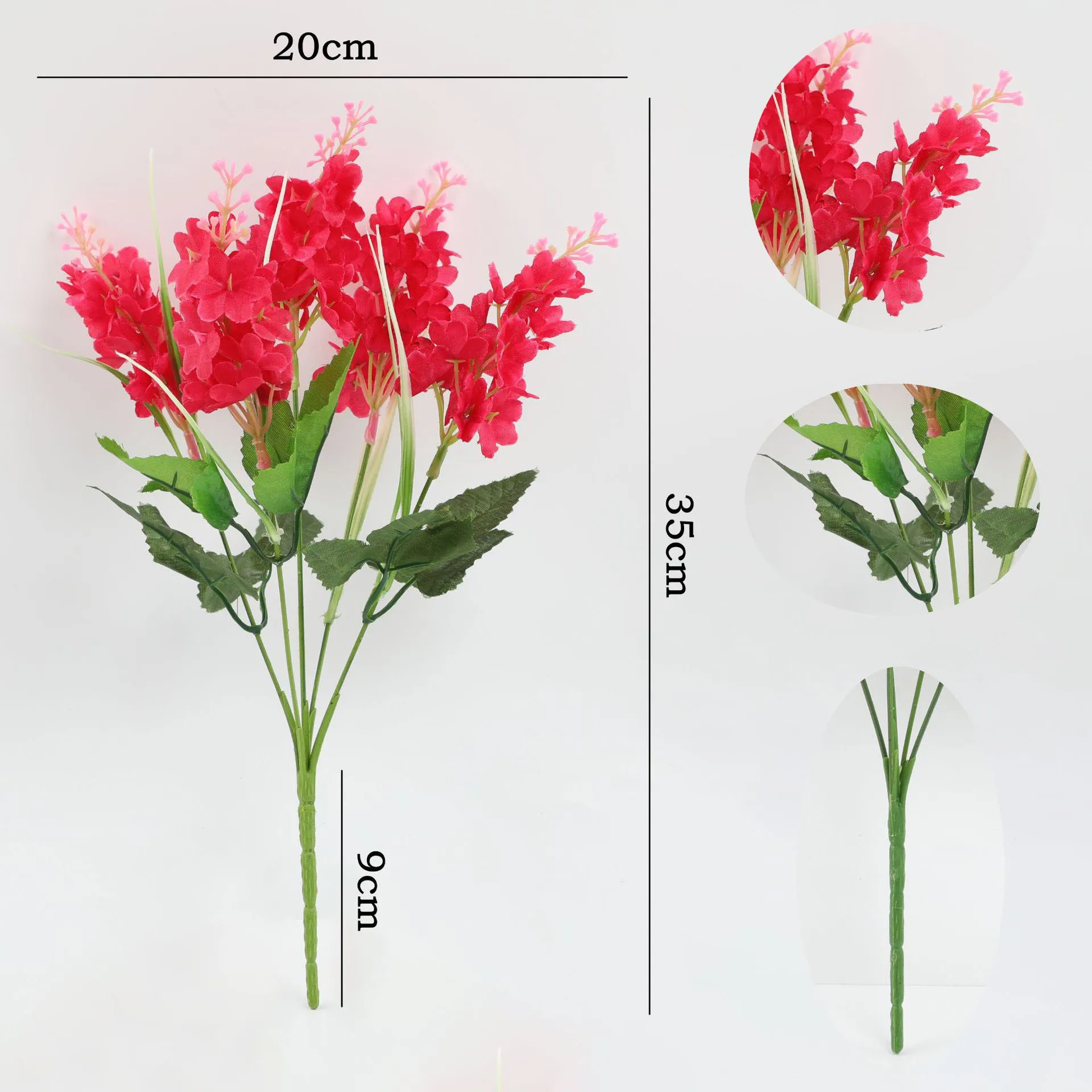 Künstlicher Blumenstrauß, 5 Köpfe, Hyazinthe, 33 cm, Lila, Weiß, Rosa, Gelb, Kunststoff, für Büro, Party, Hochzeiten, Heimdekoration – Detail 14