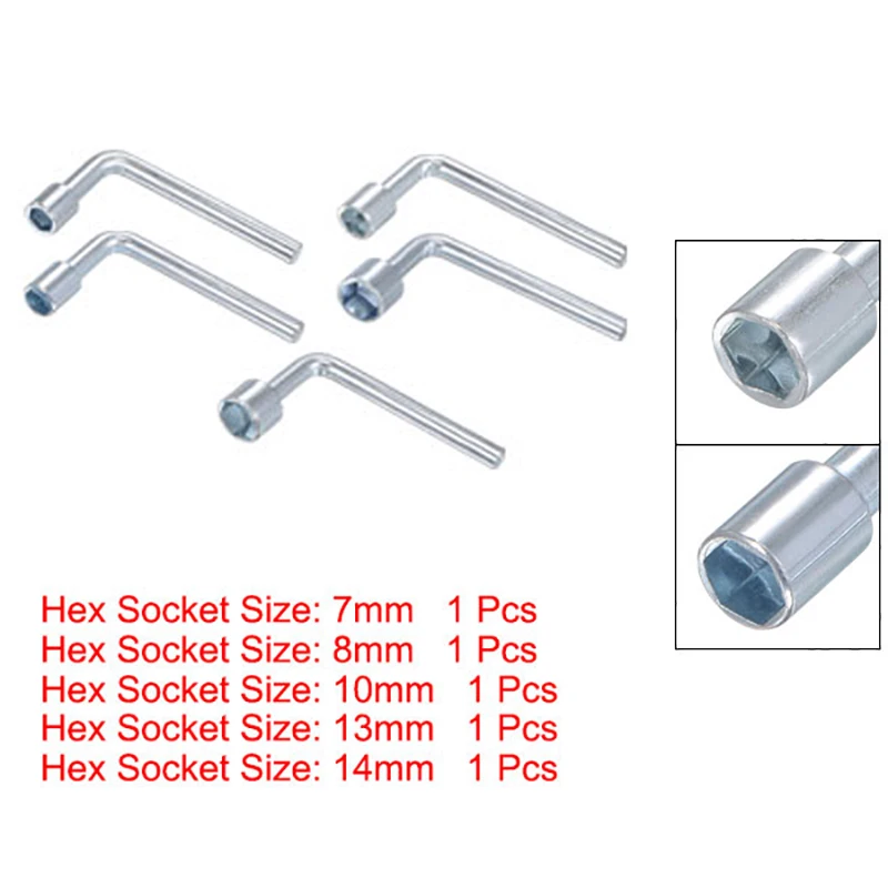 7mm 8mm 10mm 13mm 14mm Single Ended Spanner Carbon Steel Socket Wrench Metric L Shaped Angled Open Hex 6 Point Socket Wrench Set