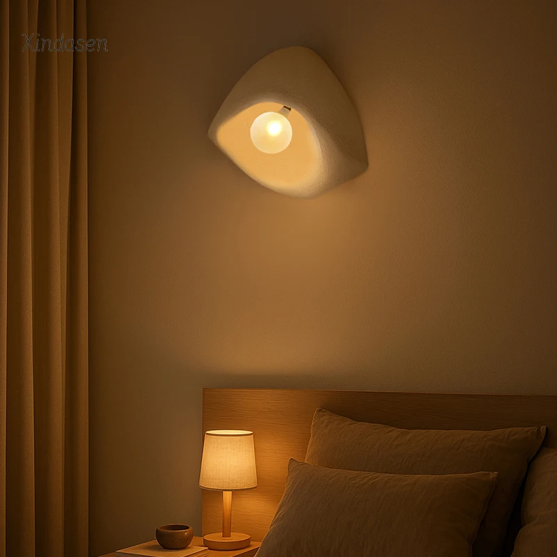 

Japanese LED Wall Light Wabi Sabi Cement Wall Lamp For Bedroom Bedside Background Hallway Living Room Home Decor Wall Sconces
