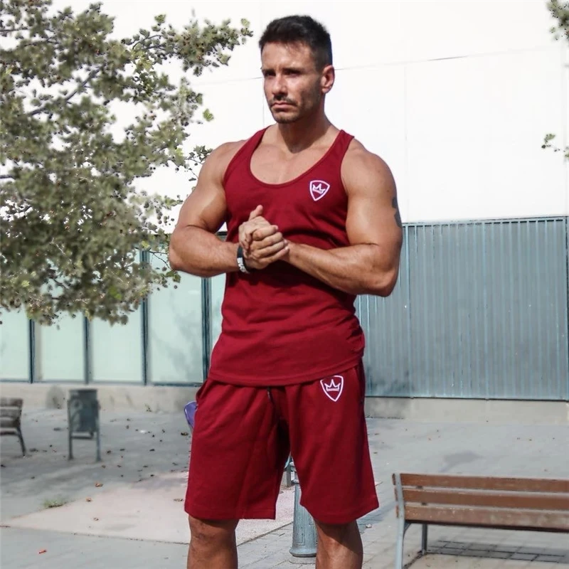 2024 mens tank tops shirt gym tank top fitness clothing vest sleeveless cotton canotte bodybuilding ropa hombre man clothes wear