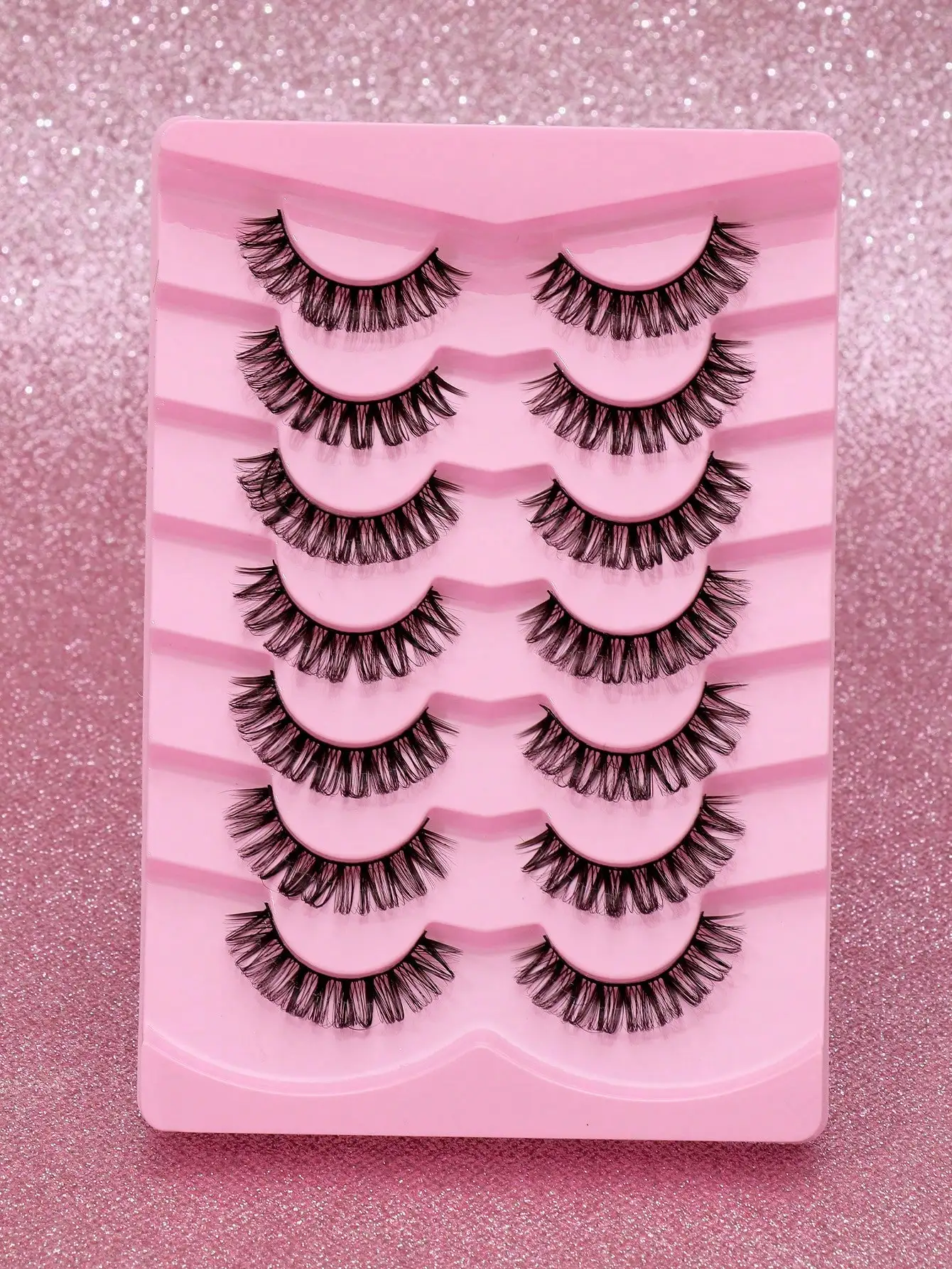 Ayrmilla 7 pairs of natural cat elf false eyelashes,D Curl  fluffy, soft, dramatic 3D eyelashes, slender eyelashes, multi-layered eyelashes,