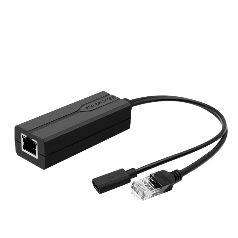 معيار POE الفاصل 48 فولت إلى 5 فولت 3.5A USB Type-C أنثى رئيس 100 متر إمدادات الطاقة لحاقن كاميرا POE