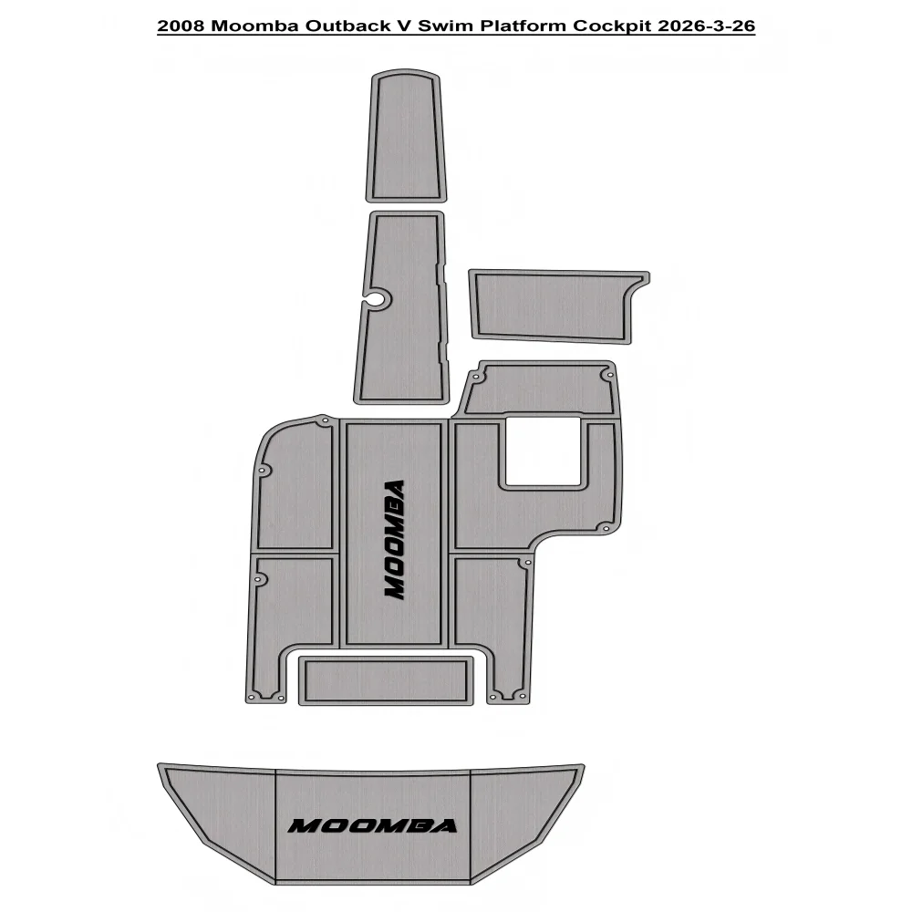 

2008 Moomba Outback V Swim Platform Cockpit Pad Boat EVA Foam Faux Teak Deck Floor Mat SeaDek Style Self Adhesive