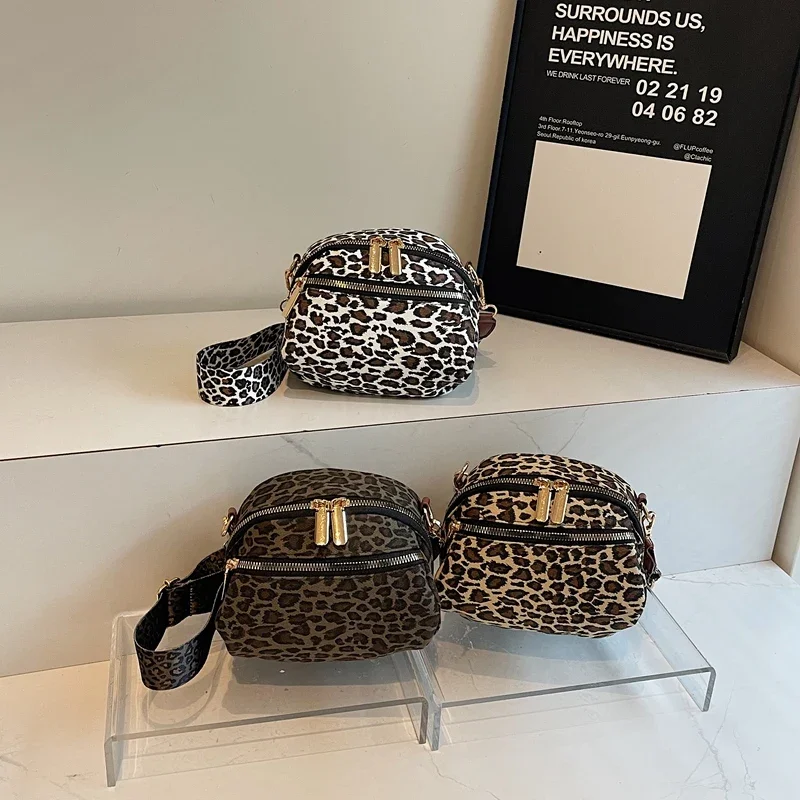 LEFTSIDE Cloth Leopard Cross Body Bags Lady Shoulder Bag for Women 2024 Fashion Trend Mini Crossbody Bag Handbags and Purses image 5