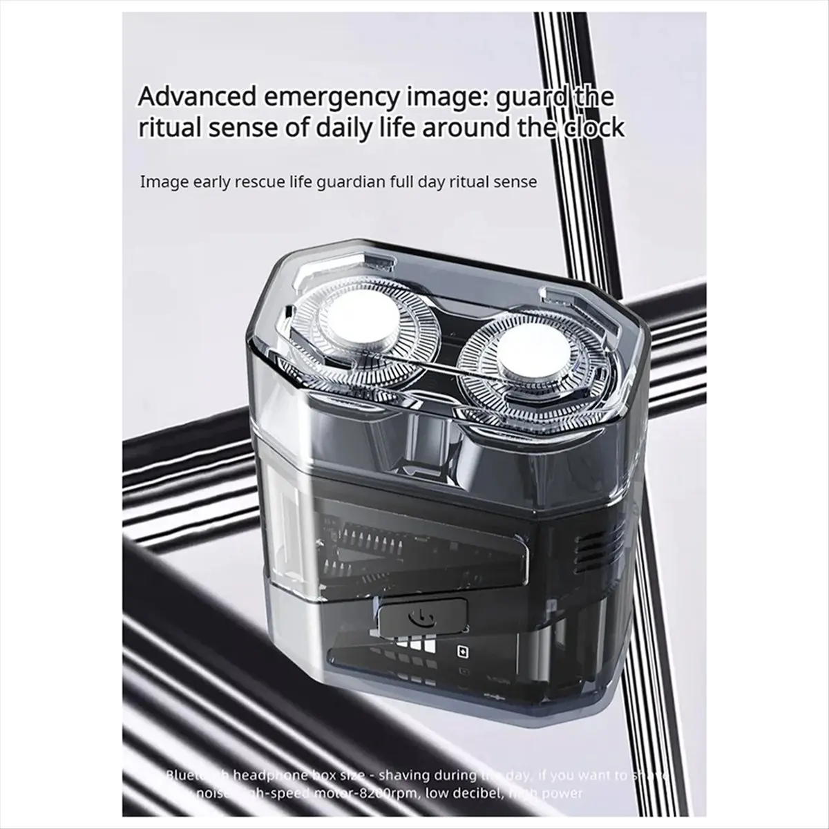 【ABFS】SJ-603 Portable Cool Transparent Double-Head Magnetic Floating Shaver Full Body Washable Electric Men'S Shaver