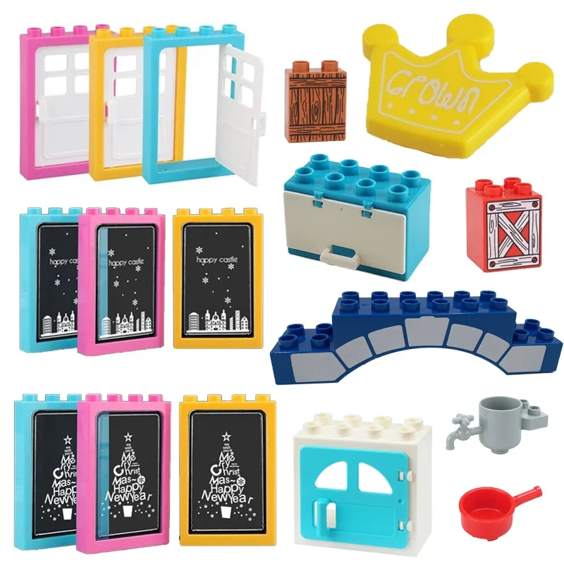 

Big Building Blocks Accessory Christmas Doors Windows Compatible Large Bricks Assemble Children Kids Girl Creativity Toys Gift