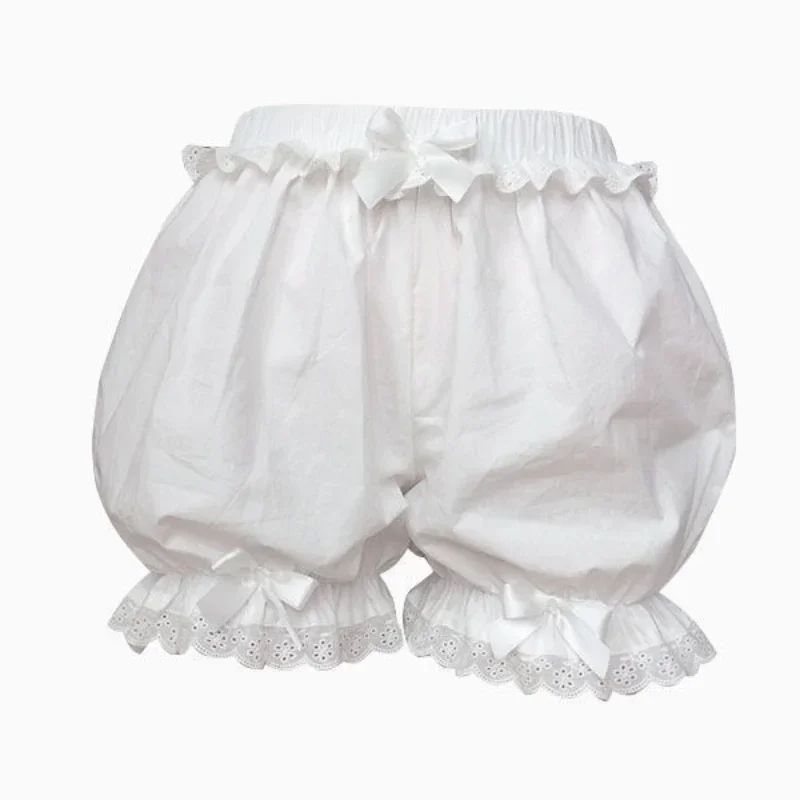 Kawaii Pure Cotton Knickers Women Girl Safety Pants Lolita Shorts Pumpkin Style Panties Summer White Calzones Para Mujer