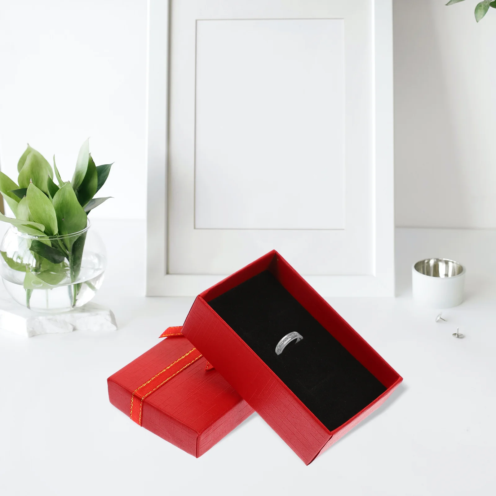 24Pcs Jewelry Box EarEarring Gift Box Jewelry Gift Box Earring Boxes Packing Boxes (Red/Golden)