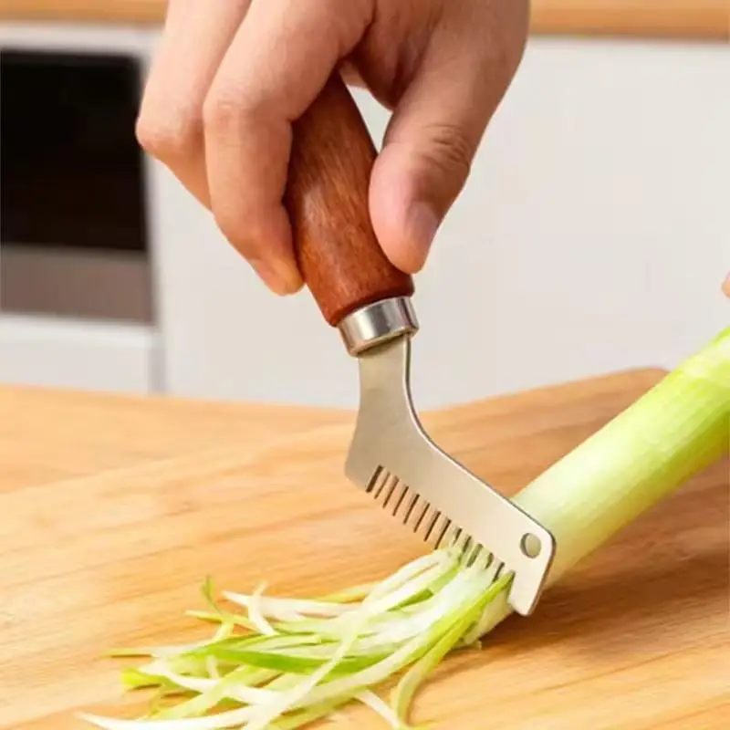 Kitchen Green Onion Shredder Tool 5 Blade Scallion Slicer Stainless Steel Fast Vegetable Shredding for Home Use