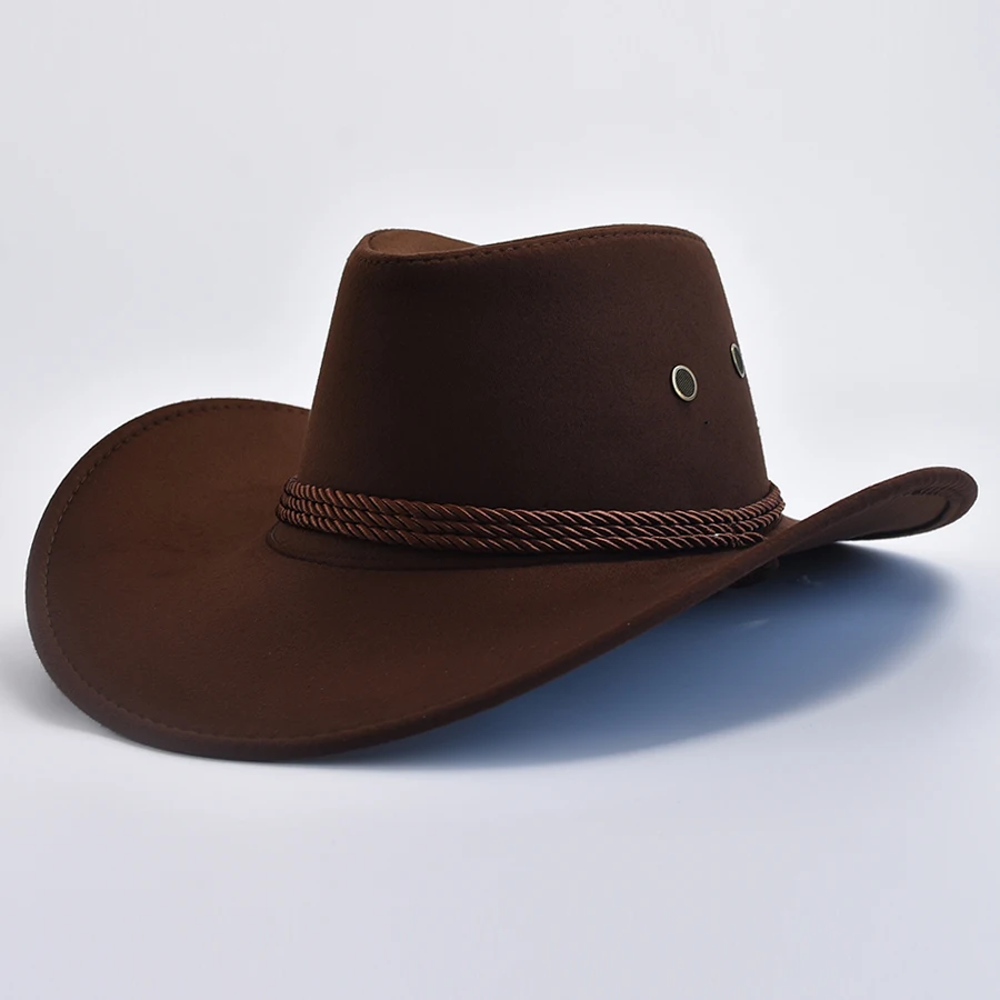 Women's Men's Artificial Suede Western Cowboy Hats Vintage Gentleman Cowgirl Jazz Hat Holidays Party Cosplay Hat image 5