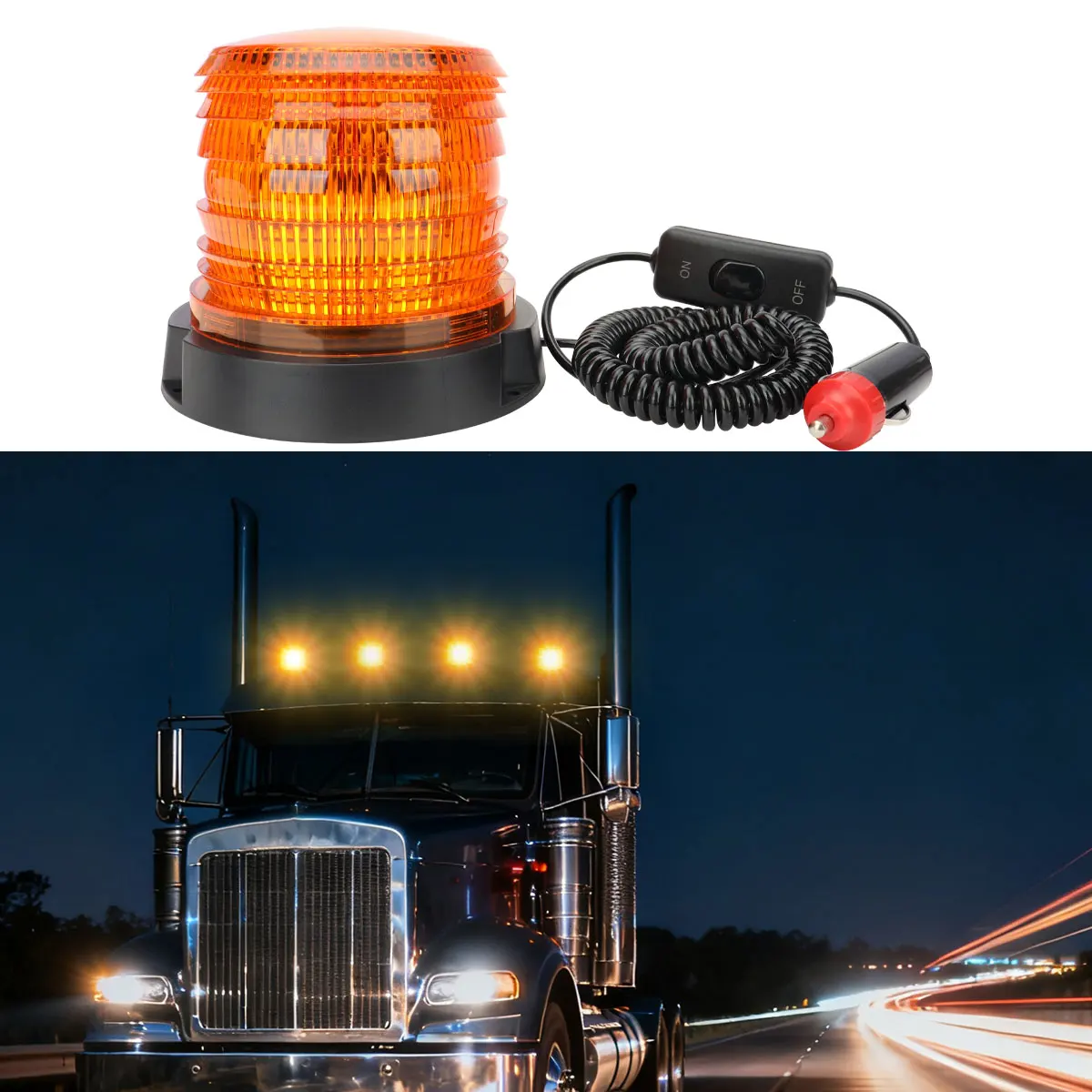 

Car LED Strobe Warning Light Emergency Beacon for Truck Roof Top Magnetic Base Security Auto 12V 9-36V Universal Flashing Light