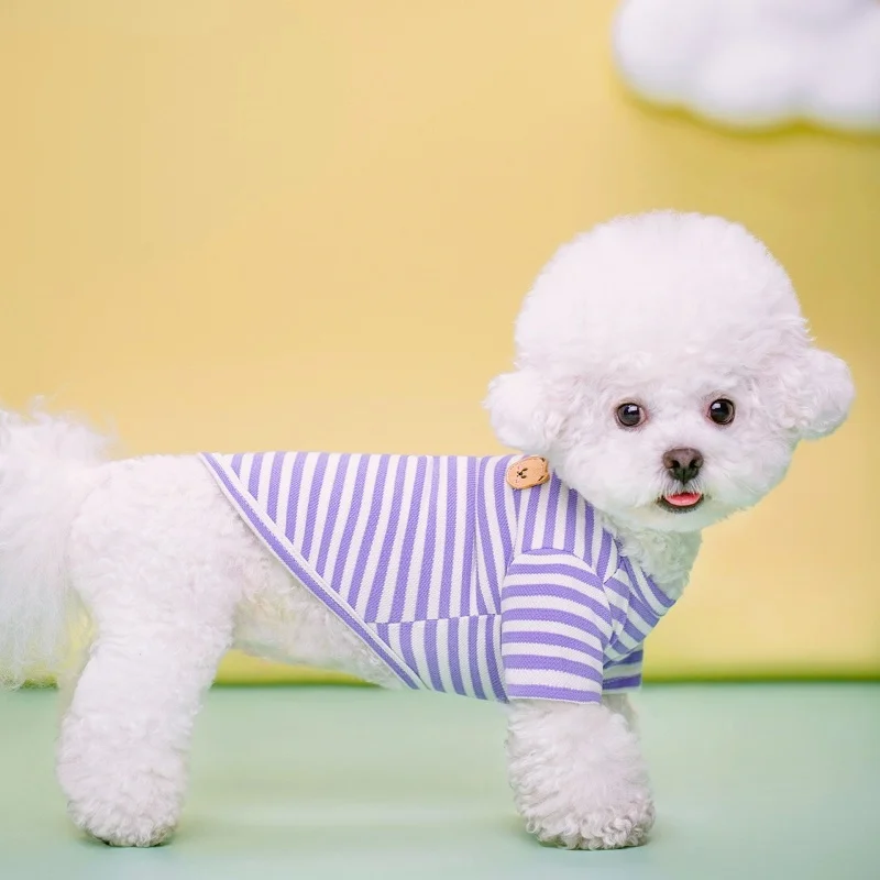 Fashion Dog Striped Shirt Summer Breathable Dog Sweatshirt Cute Puppy Clothing Pet Cat Shirt Chihuahua Dog Clothes Pet Costumes