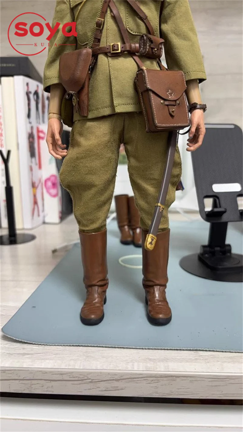 BROWN ART BSL-002 Botas de goma de tubo alto de soldado masculino a escala 1/6, zapatos huecos, modelo apto para cuerpo de figura de acción de 12 pulgadas