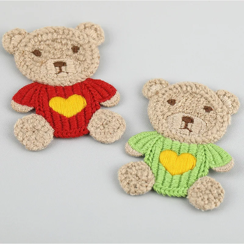 10 Stück 4,8*6,5cm Cartoon-Stickerei-Bären-Applikationen für DIY-Kopfbedeckungen, Haarspangen, Bastelarbeiten, Dekoration, Kleidung, Aufnäher, Accessoires – Detail 12