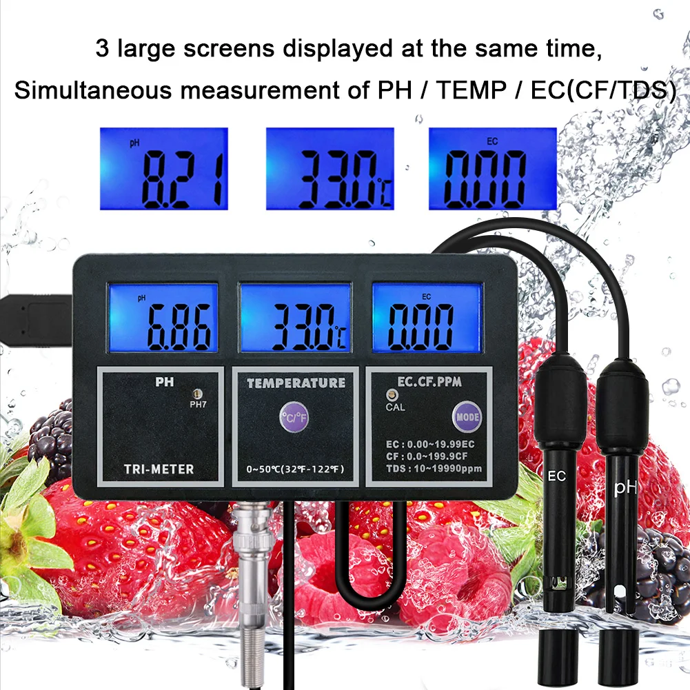 

5 In 1 PH EC TDS CF TEMP Water Quality Tester Professional Online PH Meter for Aquarium Swimming Pools Laboratory