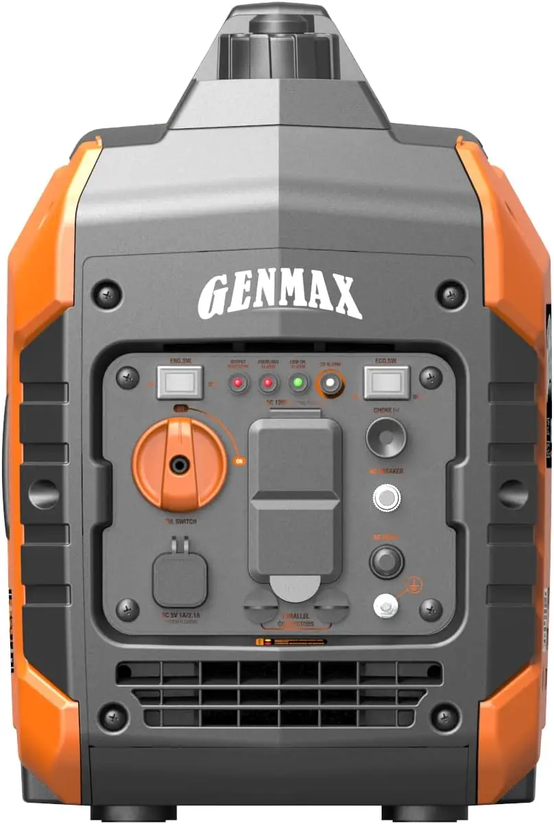 Imagem -02 - Gerador Portátil Genmax Motor a Gás Ultra Silencioso 2000w Ecológico Função Modo Eco Ultra Leve Adequado para Backup Casa