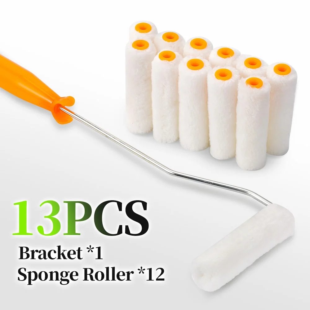 

Набор из 13 многоразовых губчатых валиков для покраски (10 см) с ручками, сменные насадки для мини-валиков, инструменты для покраски