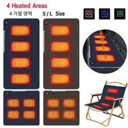 4 Heated Areas Heated Warming Seat Cushion Portable Heating Pad Thickened Type C/USB Charging for Winter Outdoor Stadium Fishing