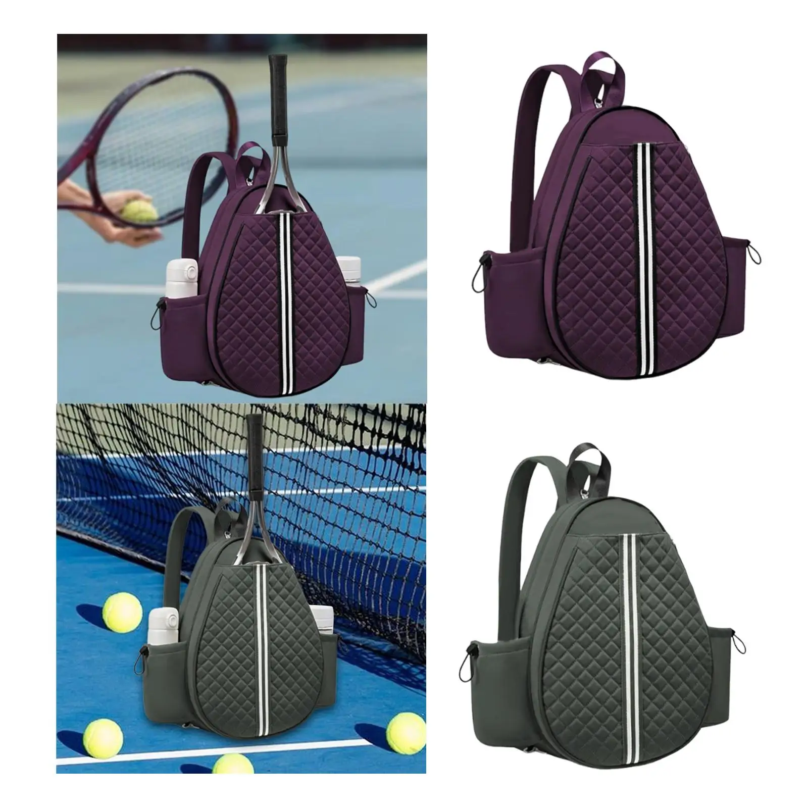 테니스 가방 측면 포켓이 있어 세련된 디자인, 피클볼용 경량 야외 휴대용