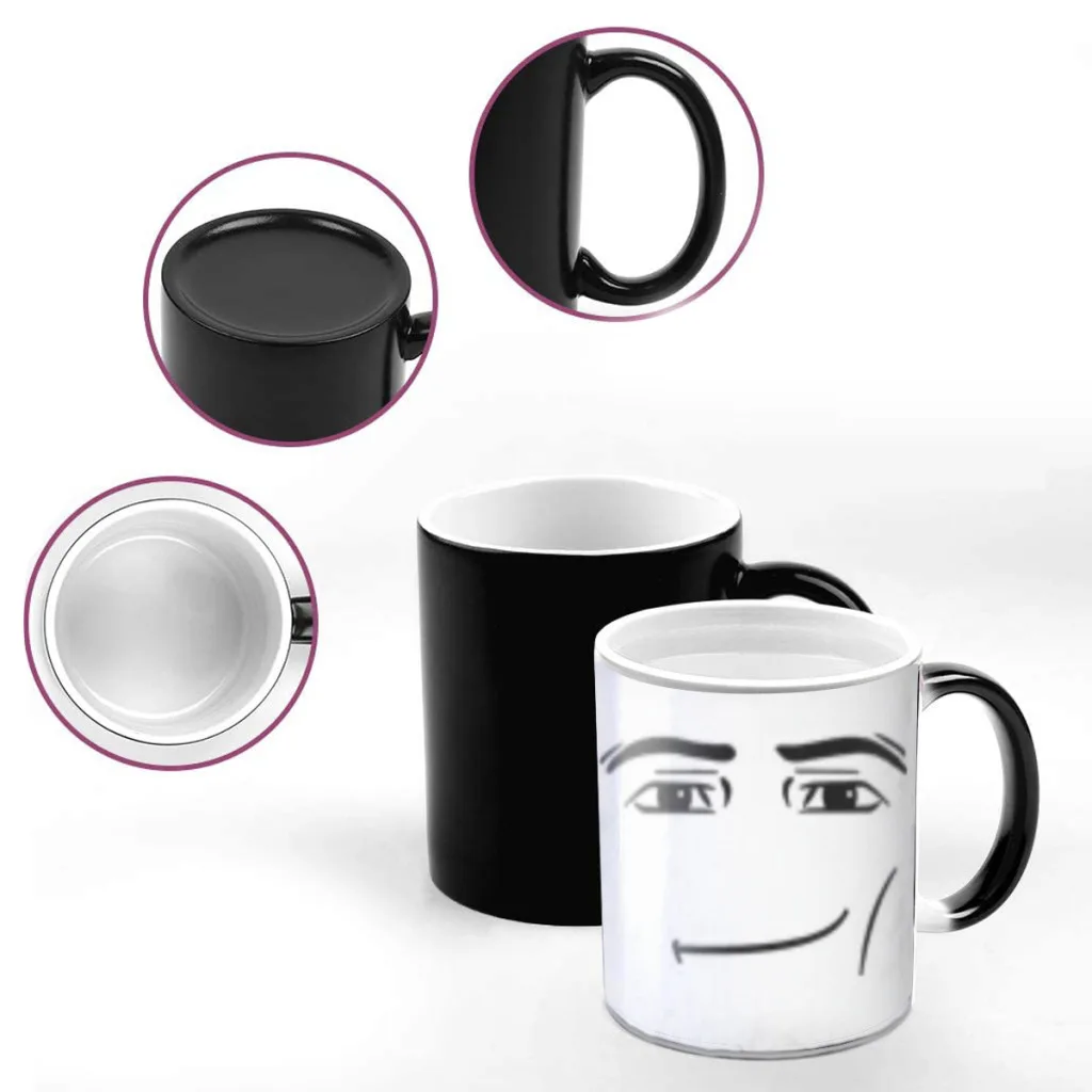 Man-face-creative Change-ceramic Mug Heat Revealing Coffee Cup Breakfast Cup Mug Friends Gift