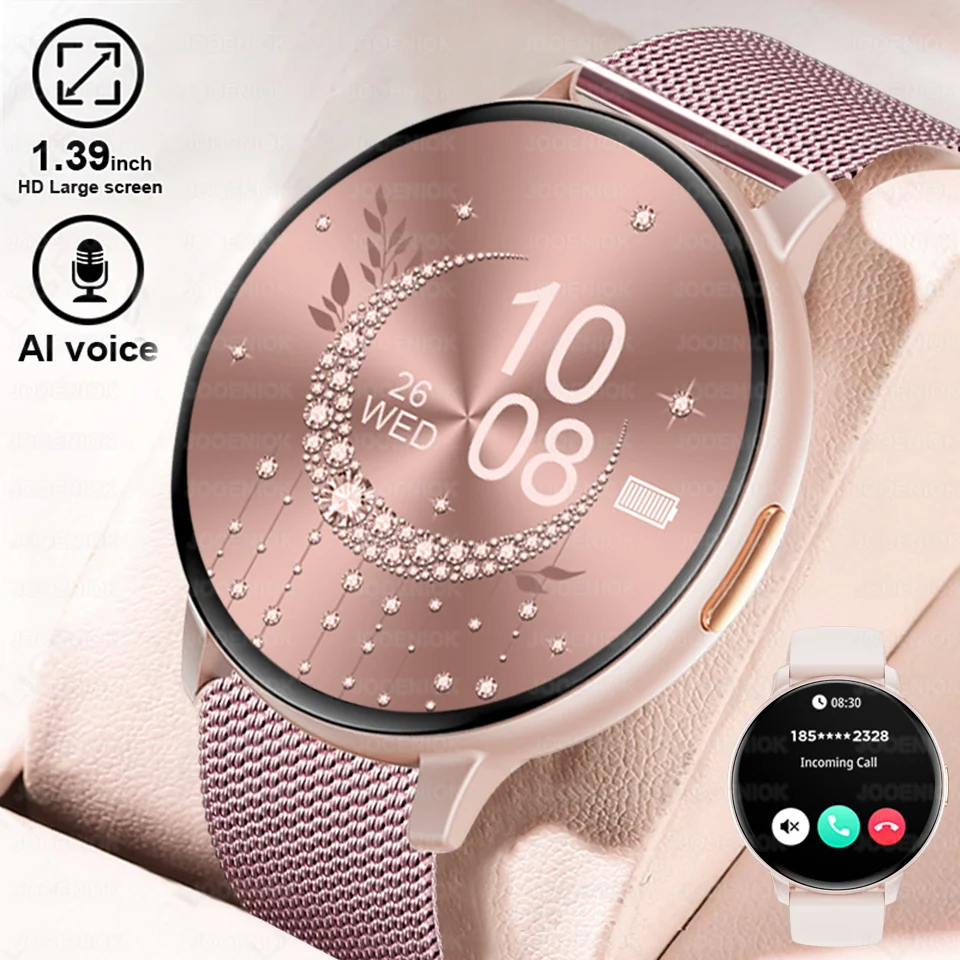 

ChiBear Роскошные Смарт-часы для женщин 1,38-дюймовый AMOLED-экран Bluetooth-вызов Монитор сердечного ритма сна Спортивные умные часы для женщин 2025Новинка