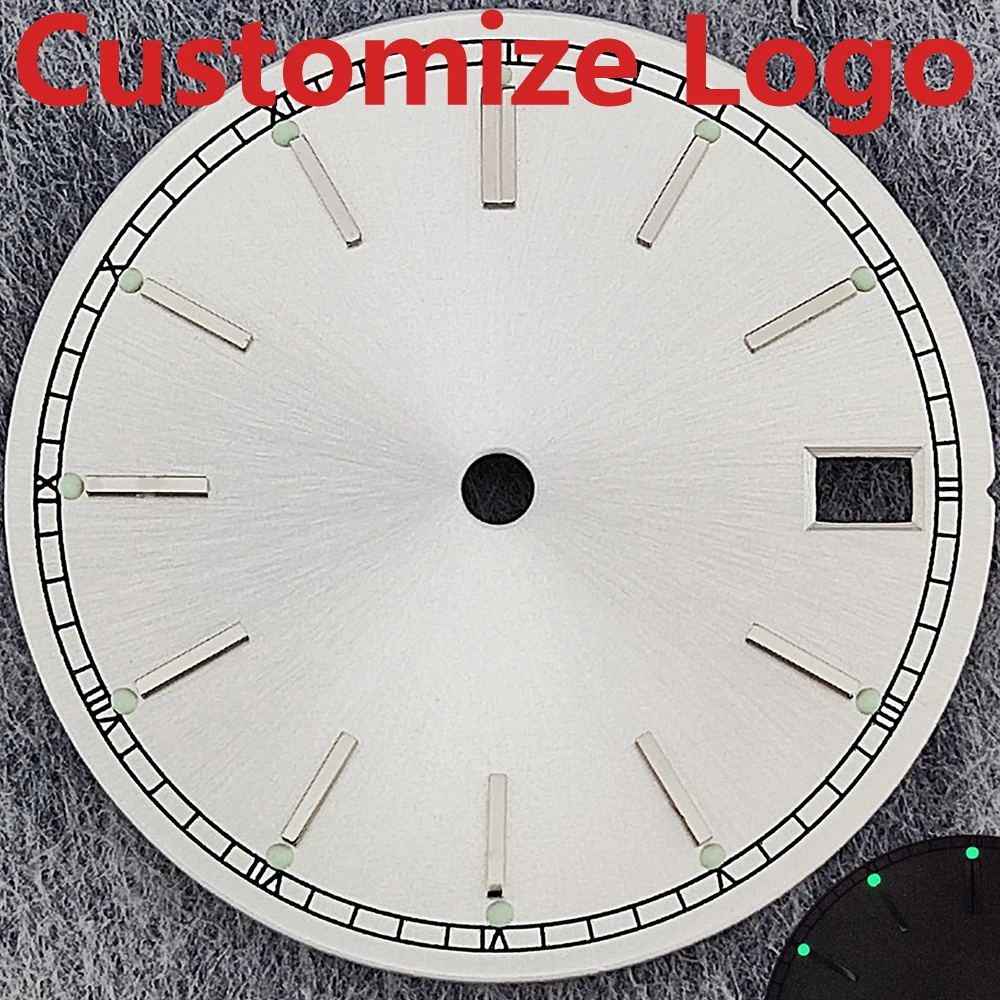 28.5mm new NH35 dial with luminous 3-point dial replacement precision dial, suitable for NH35 sports text calendar image 6