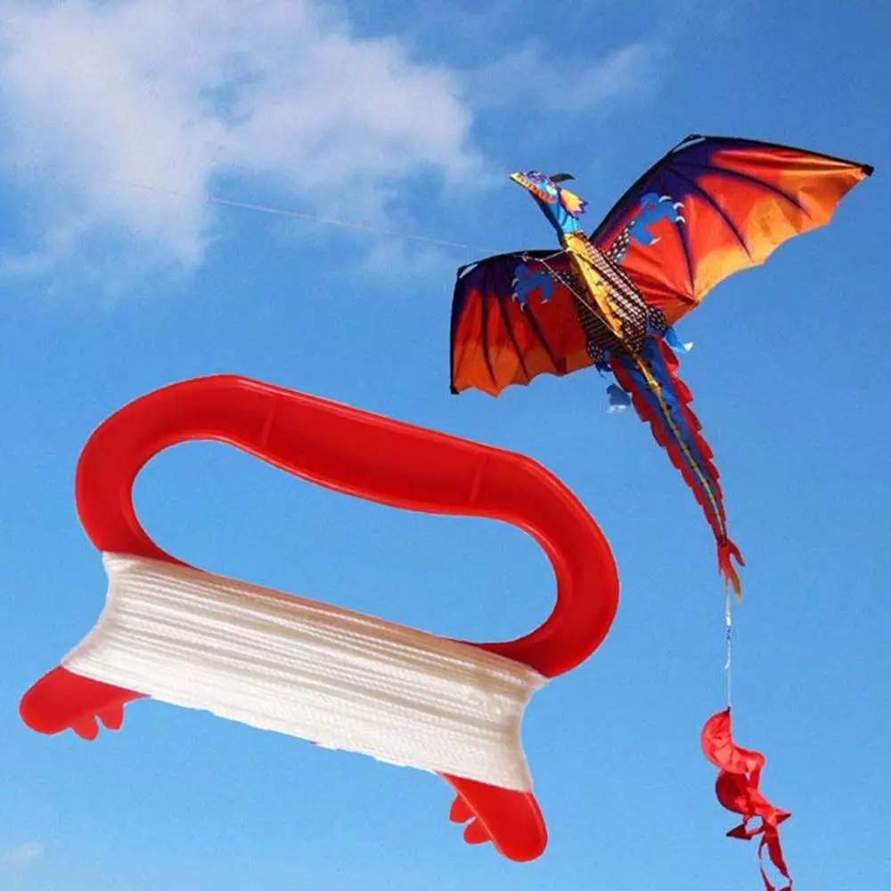 30/50/100m Kid Toys Kite flying tool Red Color D Shape Plastic Kite accessories Flying Kite Line Kite Line Kite Thread Winder