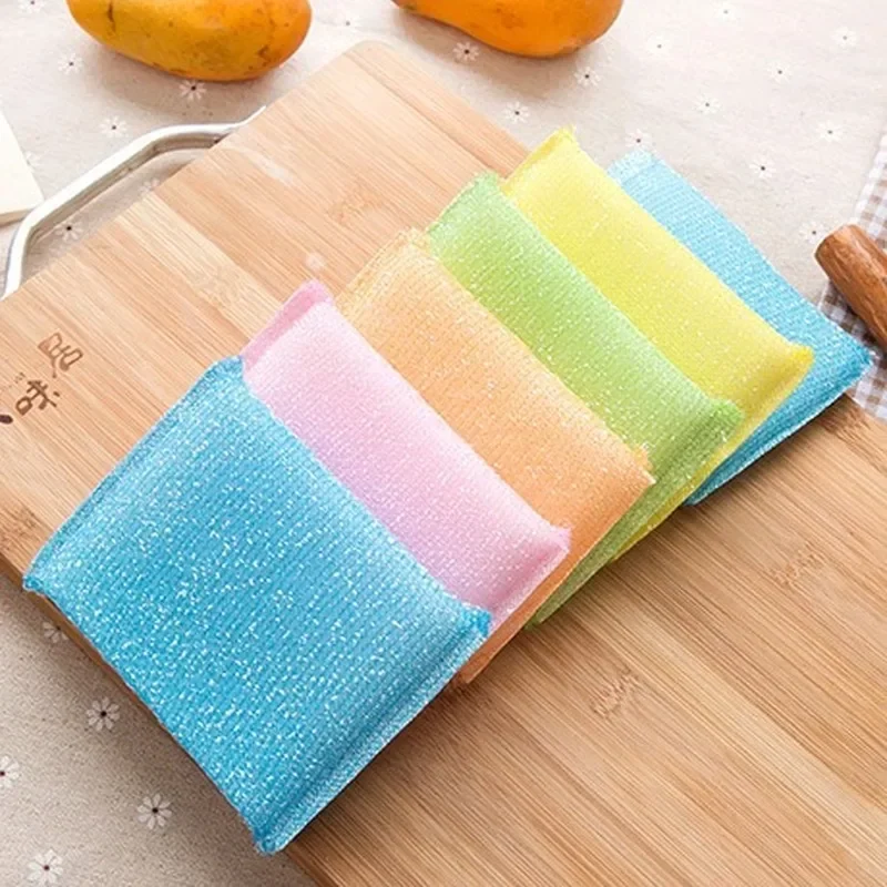 4 Pcs Kitchen Nonstick Oil Scouring Pad Oil Cleaning Cloth Washing Cloth To Wash Towel Brush Bowl Wash Cloth Dish Sponge