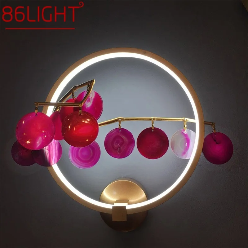 86LIGHT Modern Wall Lamp Round Creative Design Agate Flower Sconce LED Decorative Fixtures Corridor Lighting