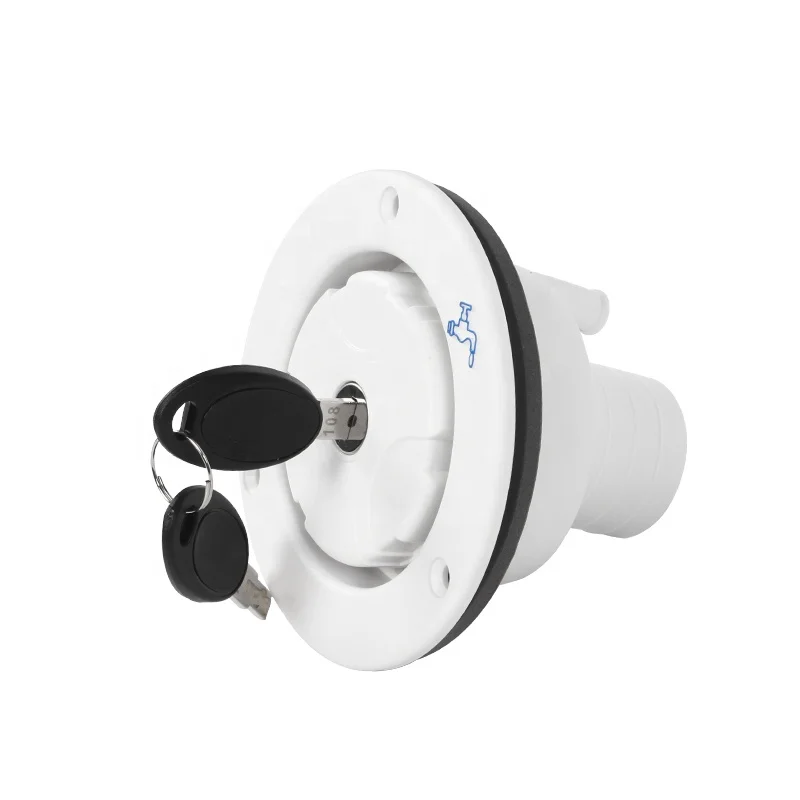 TYTXRV Caravan Accessories RV Round Water Inlet with 2 Keys Exterior Water Inlet Hatch for Camping Trailer RV Marine Boat