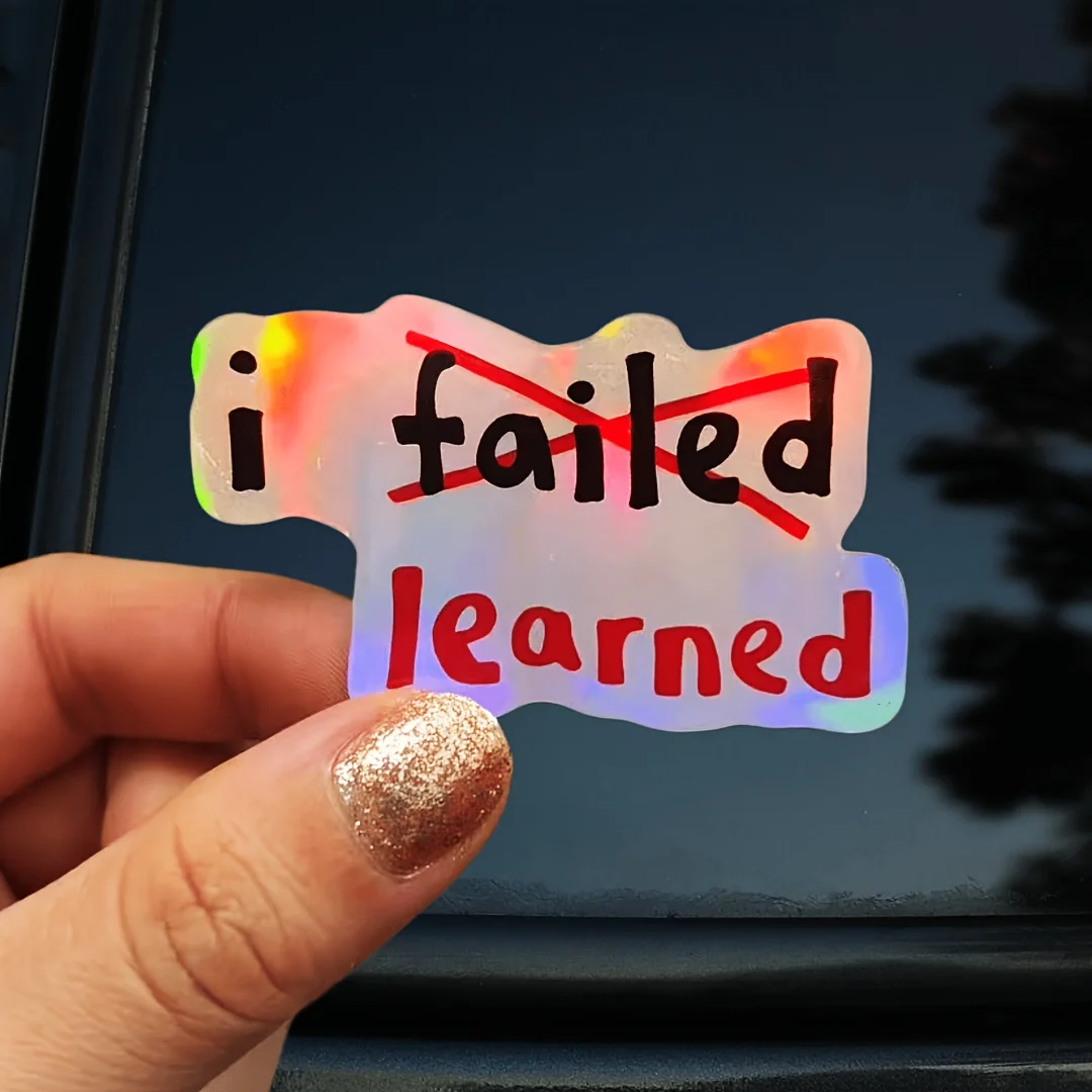 1-3PCS I Failed I Learned Sticker Motivational Vinyl Decal Matte Waterproof Car Window Laptop Truck Bottle Decor