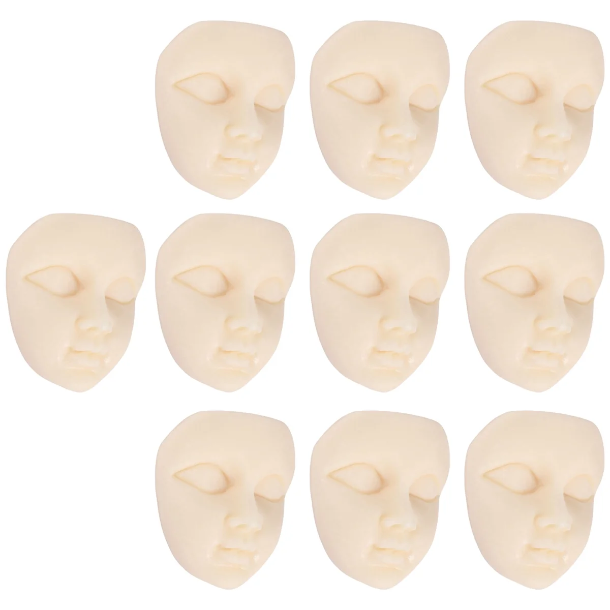 N99R 10Pcs Mini Masks Resin Mask Flatback Cabochon Beige Girl Face Flatback Scrapbooking Diy Hair Bow Center Crafts Making