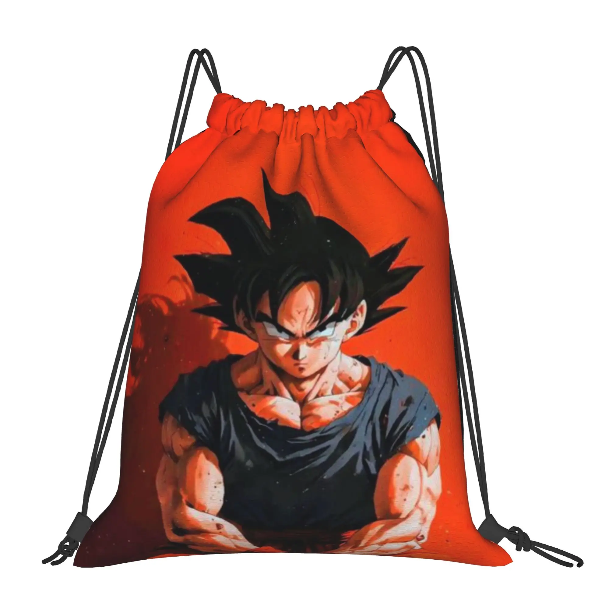 

Портативный рюкзак-мешок Son Goku Red Dragon Ball для покупок, езды на велосипеде и спорта, сумка для обуви на шнурке