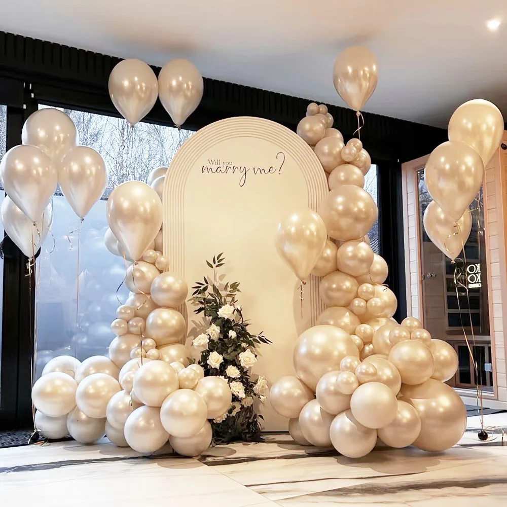 10–100 Stück perlweiße Ballons, Champagner, Roségold, Silber, Heliumballons für Geburtstag, Hochzeit, Valentinstag, Babyparty, Globos