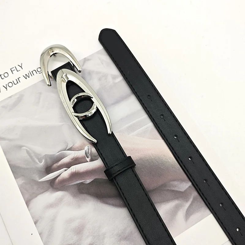 Новый тренд, ремни унисекс, подвижный металлический ремень с геометрической формой, пряжка в виде рыбьей кости, дизайнерский черный ремень в стиле панк, пара брюк, джинсы, юбки, костюмы