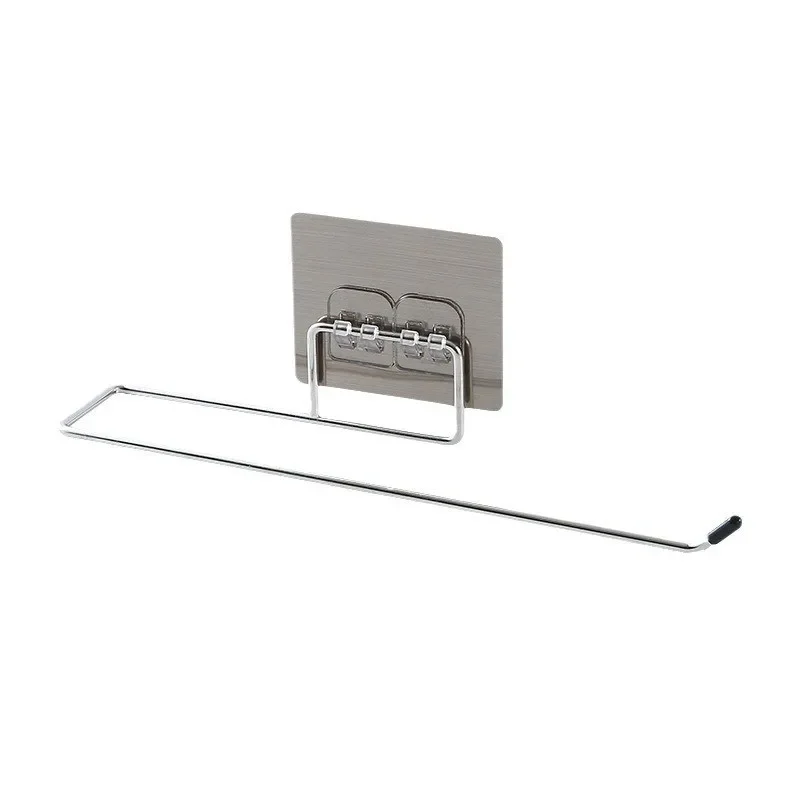 1/4 Of The Kitchen Wall Hanging Paper Towel Rack, Perforation-Free Dish Cloth, Plastic Wrap Stainless Steel Organizer Hooks image 5