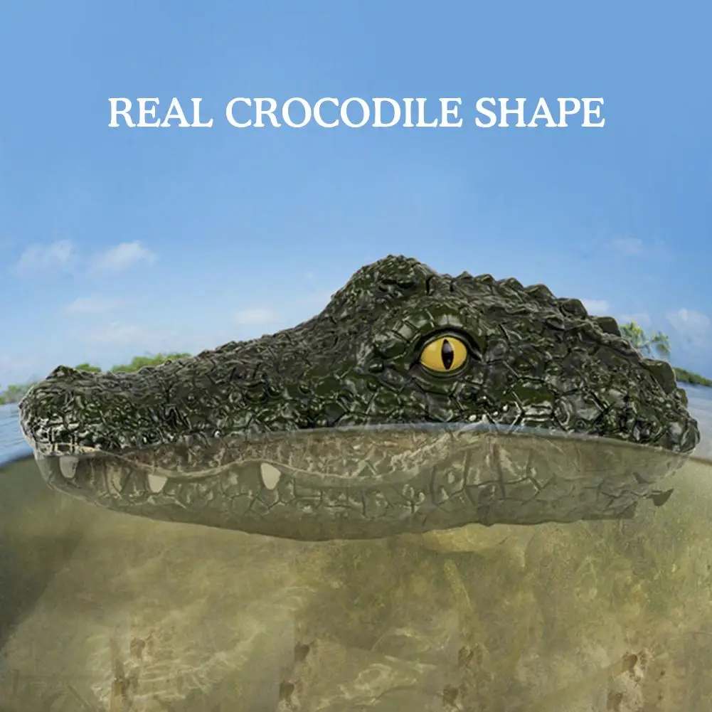 Simulation Crocodile Head RC Boat Toy 2.4G Remote Control Water Decoy Summer Gift Alligator Spoof Lifelike Toys Electric To B1G6