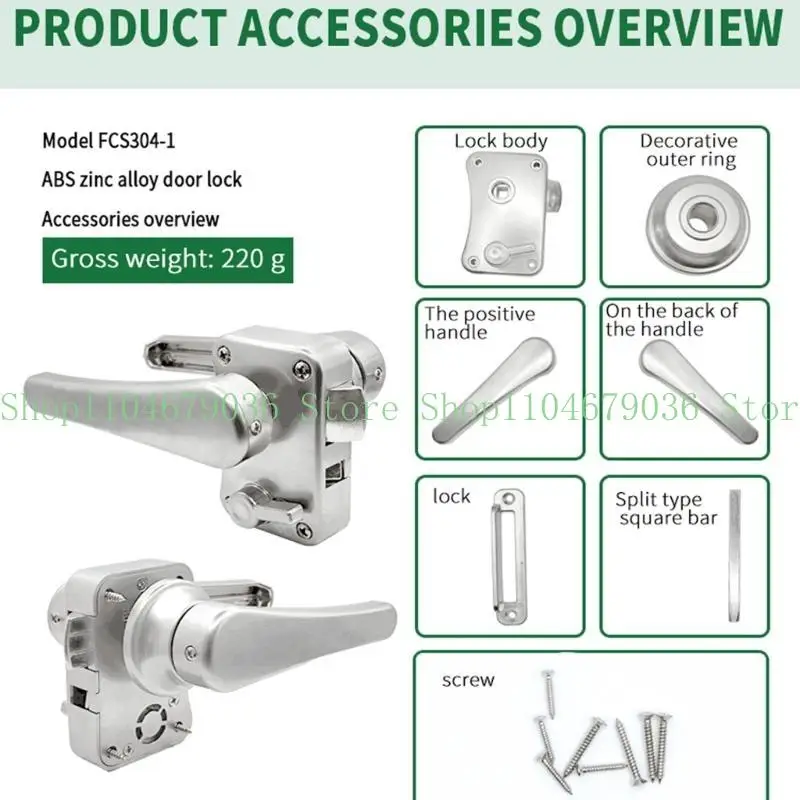

652F Reversible Access Bathroom Security Door Lock For Motorhome Marine Toilet Corrosion Proof Metal Construction
