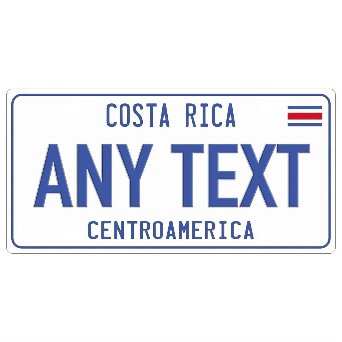 Personalized Costa Rican Metal Plate, Custom Garage Home Wall Decor (Decoration Only)