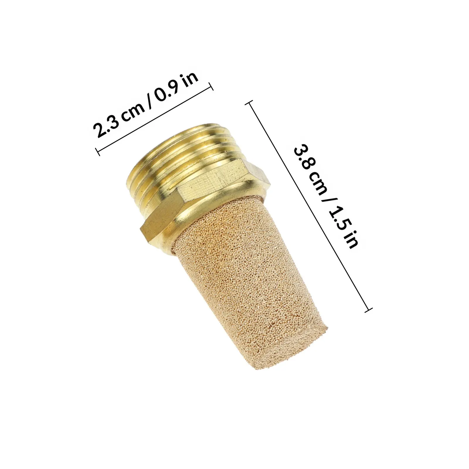 4Pcs Full Copper Pneumatic Brass Threaded Muffler for Industrial Pneumatic Systems Effective Sound Dampening Long Life