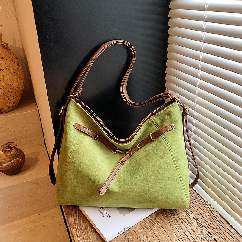 

Autumn New Solid Stylish Design Faux Suede & PU Shoulder Bags for Women 2026 High Quality Large Capacity Unique Design Backpacks