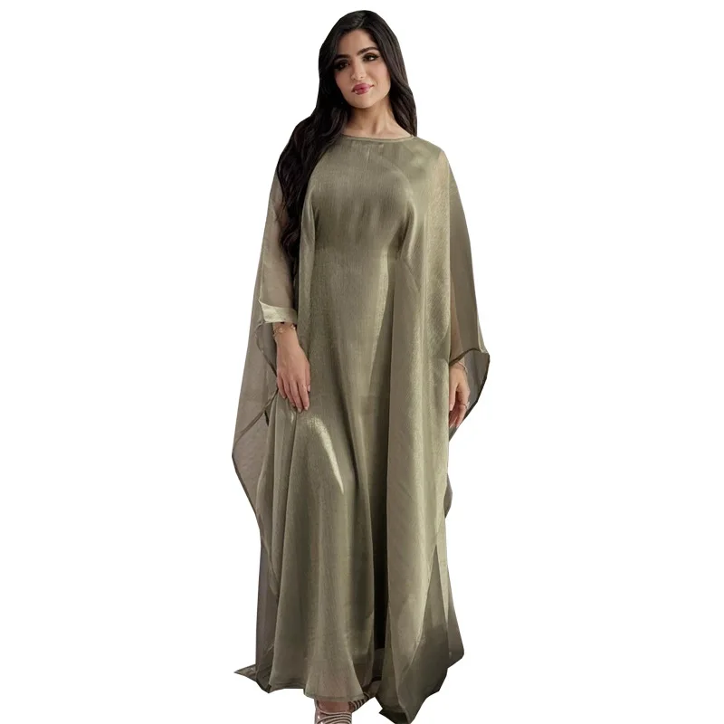 Eid Muslim Abaya for Women Bat Sleeve Dress Saudi Arabic Party Dress Ramadan Maxi Vestidos Morocco Kaftan Long Robe 2024