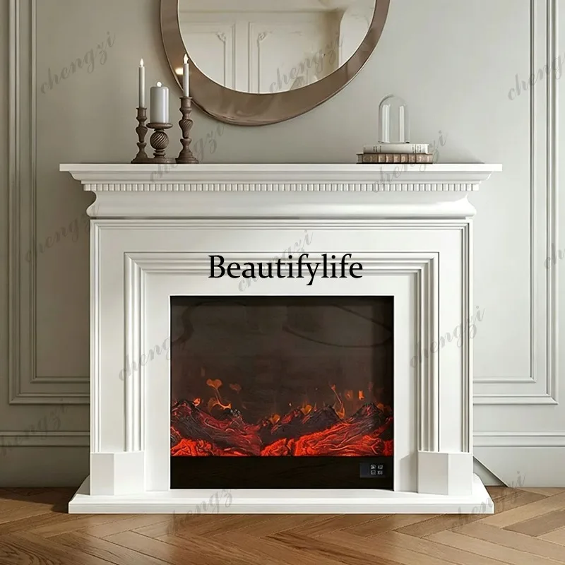 French fireplace decorative cabinet American electronic fireplace core simulation flame household entrance cabinet