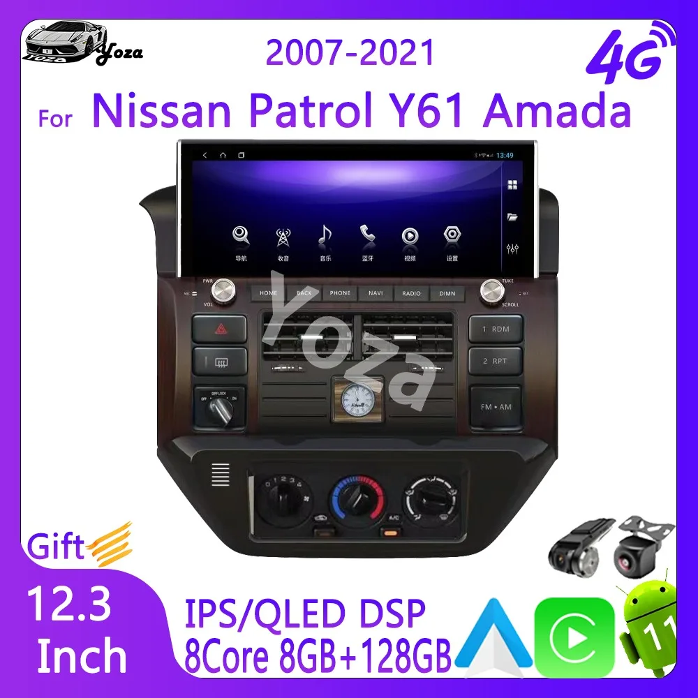 

Автомобильный радиоприемник Yoza Carplay для Nissan патруль Y61 Armada 2006-2022 Android 11 сенсорный экран мультимедийный плеер Навигация стерео