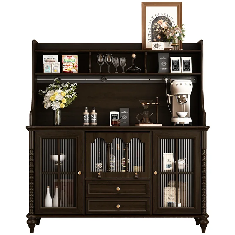 

Retro solid wood dining side cabinet, living room against the wall wine cabinet, American locker, antique locker