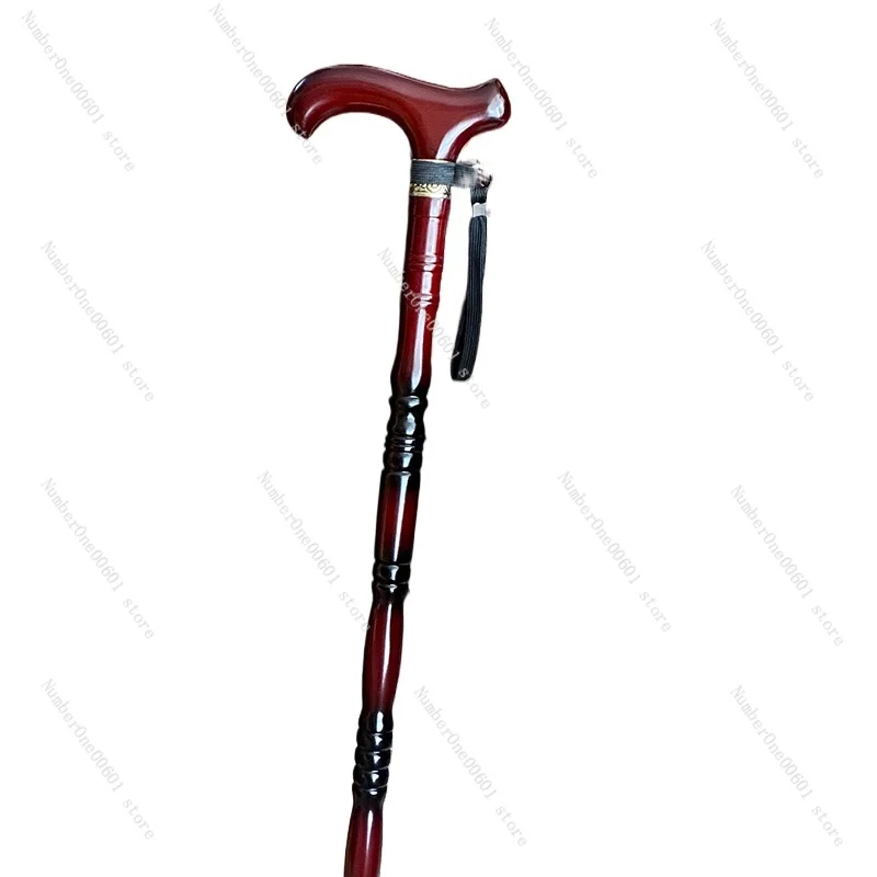 Mahogany Crutches for The Elderly Solid Wood Four-legged Non-slip Cane