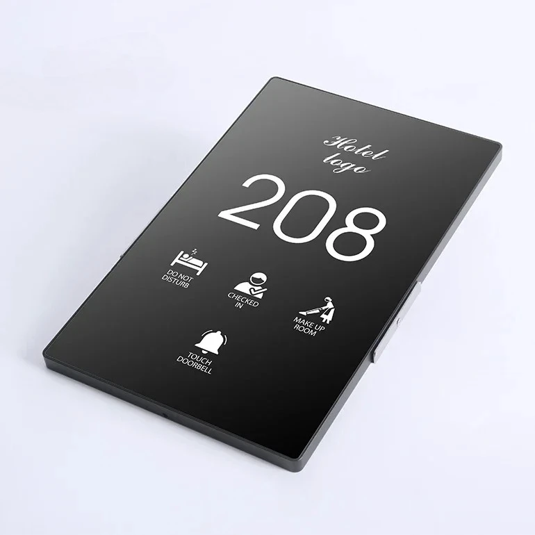 Tempered Glass Hotel Guest Room smart LED Signs DND Number  Waterproof doorplate