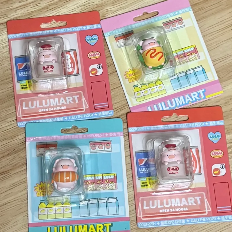 

Свинья Лулу в консервах, поросенок, мини-лифт, магазин удобностей, серия, слепая коробка, аниме-фигурки, зерновое украшение для рабочего стола, подарки для детей