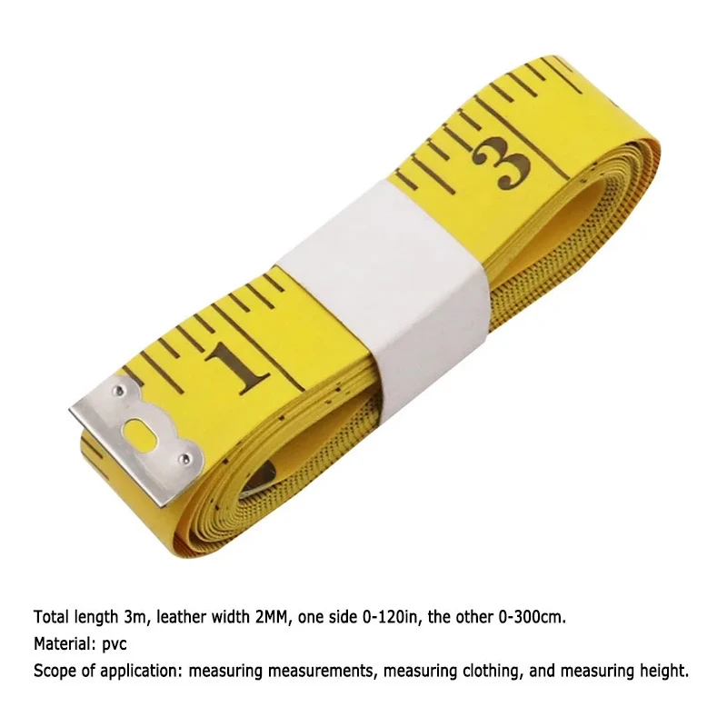 300 Cm 120 Inch Portable Soft PVC Tape 3m Leather Ruler Body Height Scale Measuring Retractable Analysis Instruments Tool