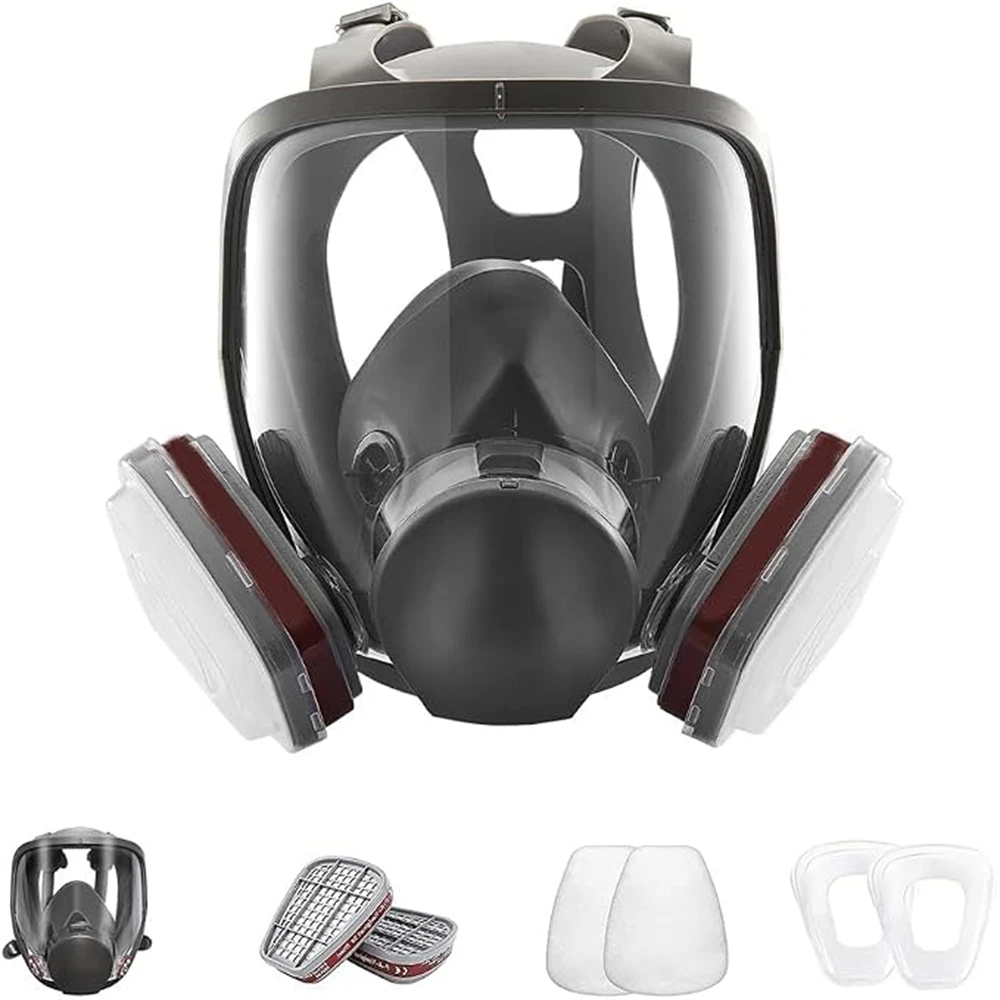 Full Face Respirator Mask Reusable Gas Mask with Filters for Painting,Woodworking,Sanding, Spraying